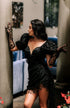 Black sequin wedding dress